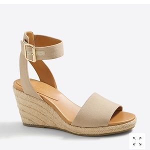 J. Crew Strappy Canvas Espadrille Wedges